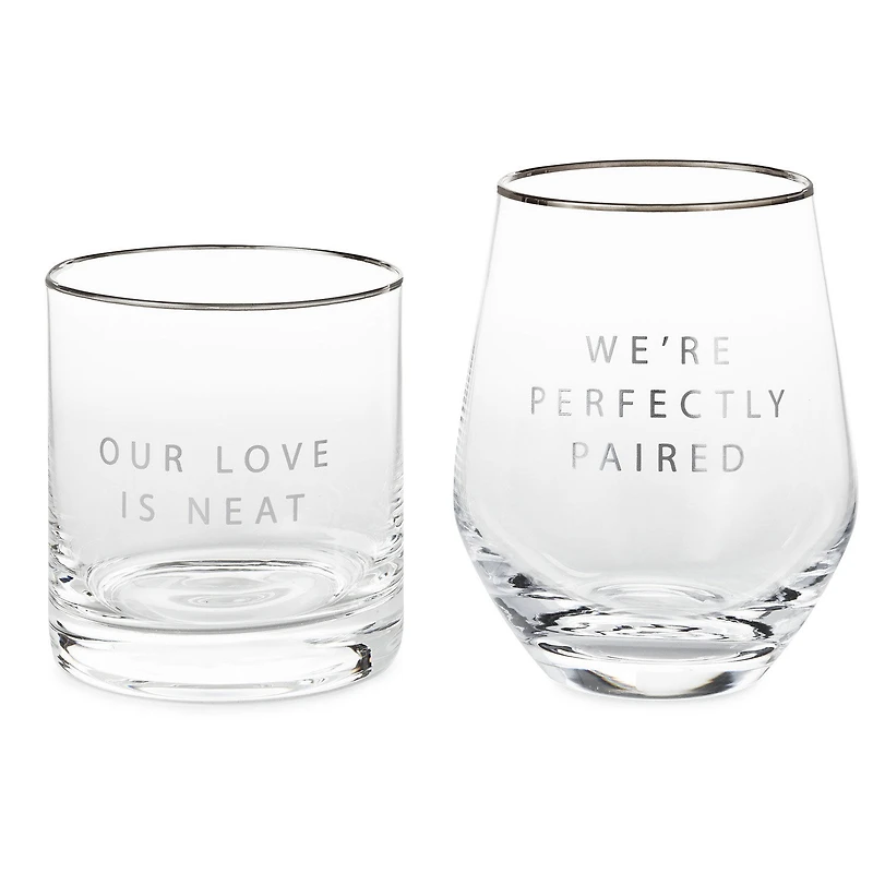 Lowball and Stemless Wine Glass, Set of 2 for only USD 34.99 | Hallmark