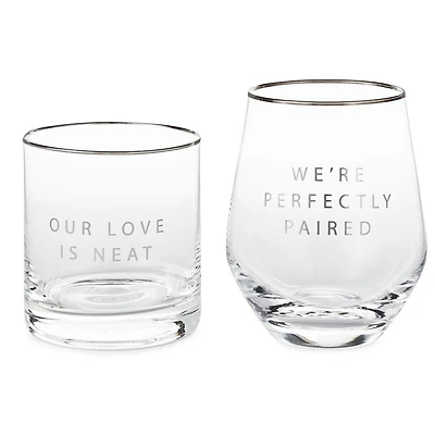 Lowball and Stemless Wine Glass, Set of 2 for only USD 34.99 | Hallmark