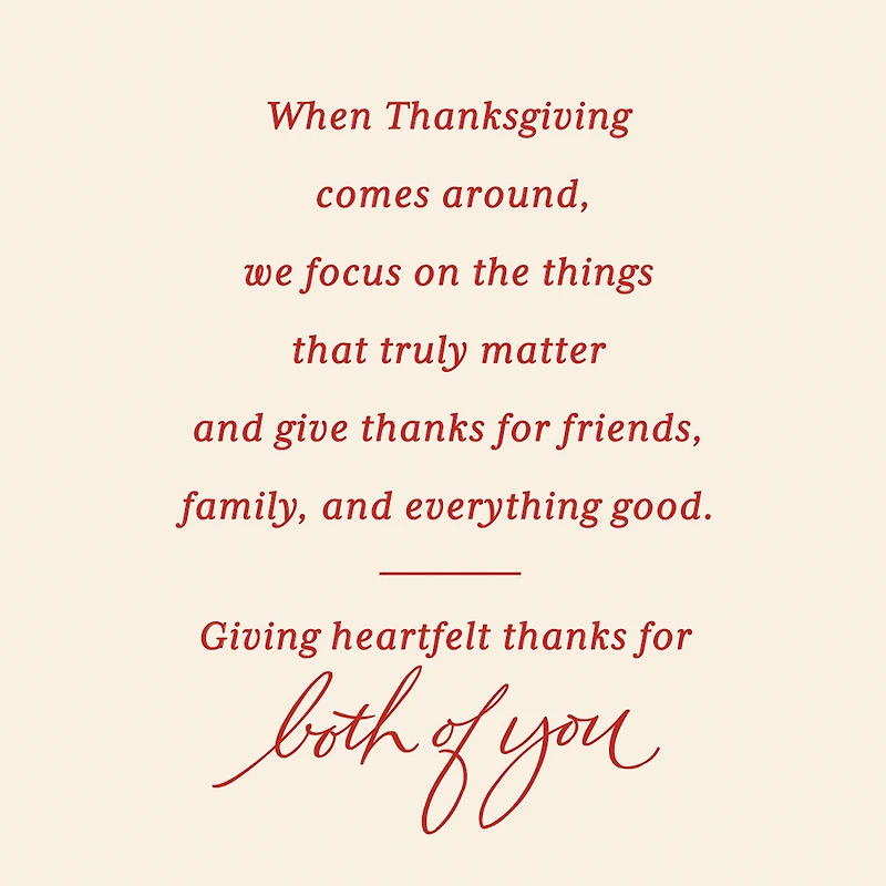 The Things That Truly Matter Thanksgiving Card for Both for only USD 3.99 | Hallmark