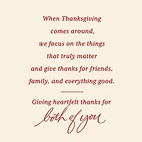 The Things That Truly Matter Thanksgiving Card for Both for only USD 3.99 | Hallmark