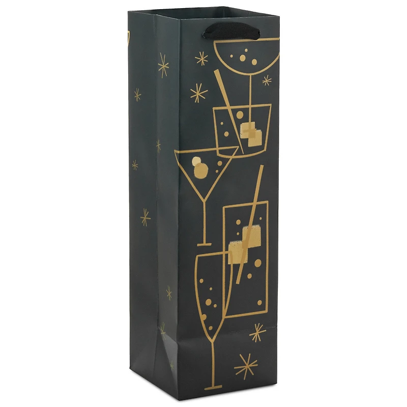 13" Gold Cocktail Glasses Wine Gift Bag for only USD 4.49 | Hallmark