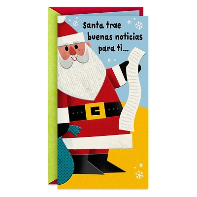 Santa Brings Good News Spanish-Language Money Holder Christmas Card for only USD 2.99 | Hallmark