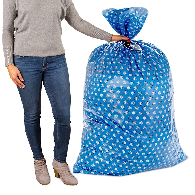 56" Snowflakes and Santa Face 2-Pack Giant Plastic Christmas Gift Bags for only USD 10.99 | Hallmark