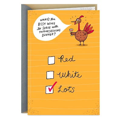 Lots of Fun and Wine Funny Thanksgiving Card for only USD 3.69 | Hallmark
