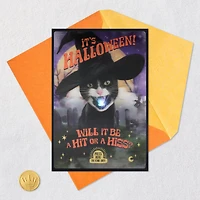 Cat in Witch's Hat Funny Holographic Halloween Card With Sound and Light for only USD 10.99 | Hallmark
