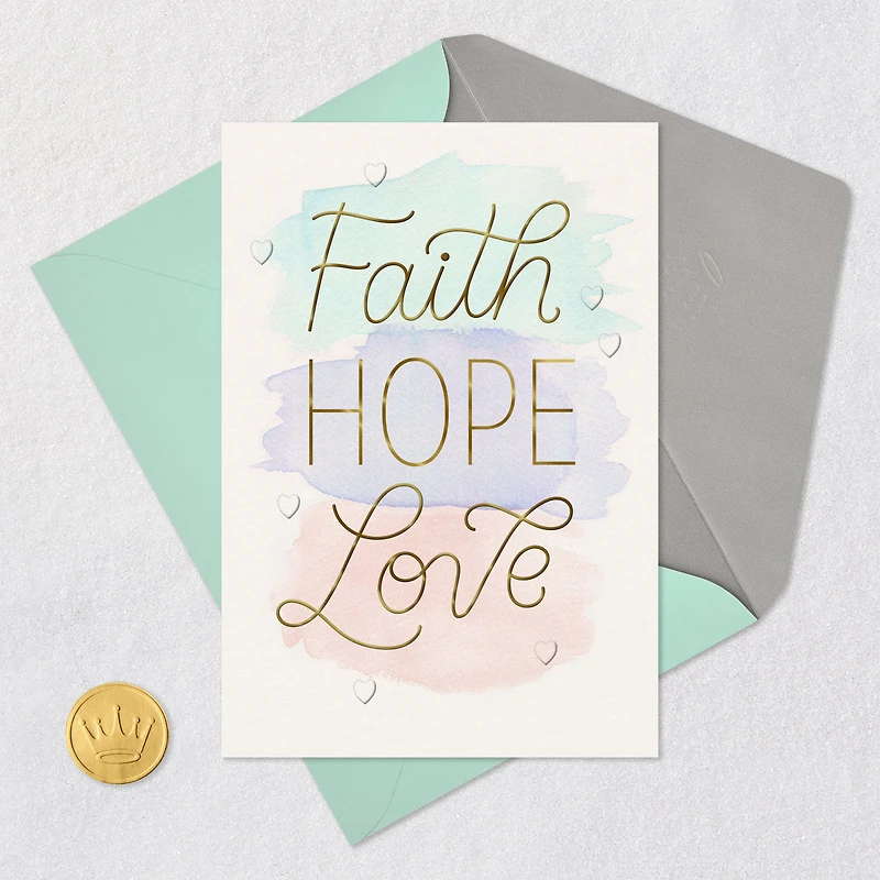 Faith, Hope, Love Wedding Card for only USD 3.99 | Hallmark