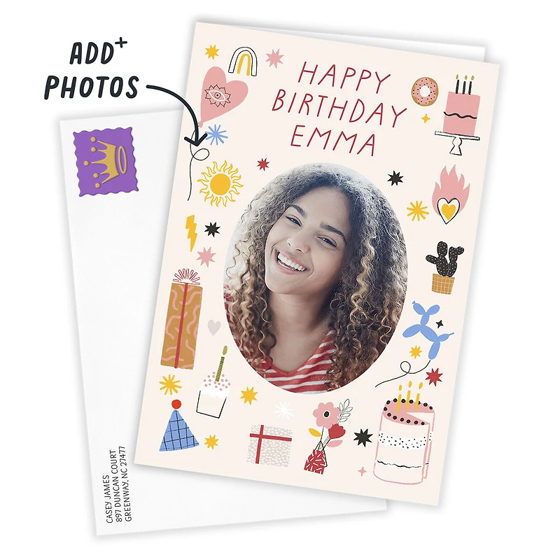 Personalized Party Icons Birthday Photo Card for only USD 4.99 | Hallmark