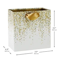 7.7" Gold Confetti Trails on White Medium Gift Bag for only USD 7.79 | Hallmark
