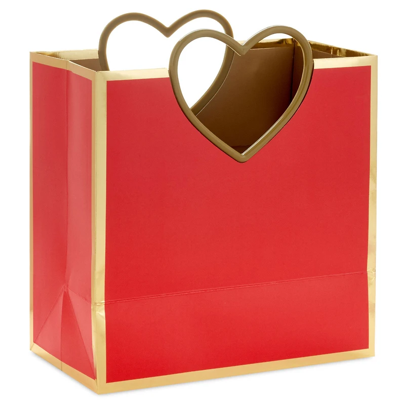 7.7" Gold Heart Handle Medium Red Square Gift Bag for only USD 6.99 | Hallmark