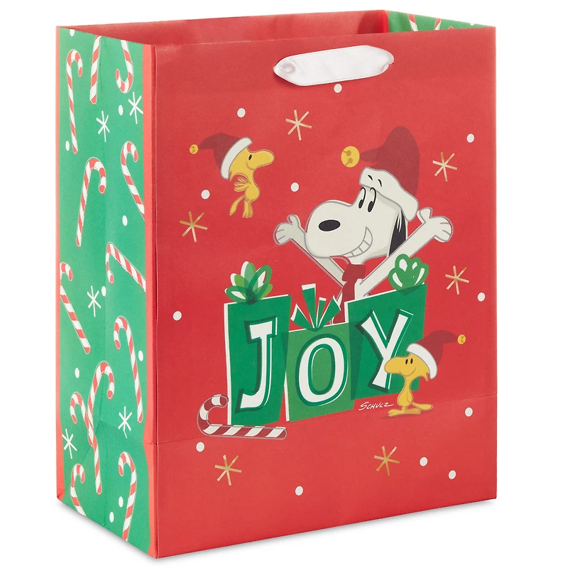 9.6" Peanuts® Santa Snoopy and Woodstock on Red Medium Christmas Gift Bag for only USD 3.49 | Hallmark