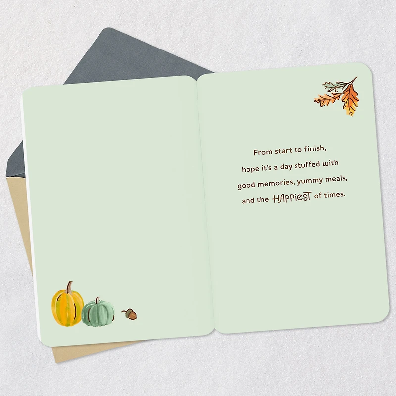 A Day Stuffed With Happy Times Thanksgiving Card for only USD 2.99 | Hallmark