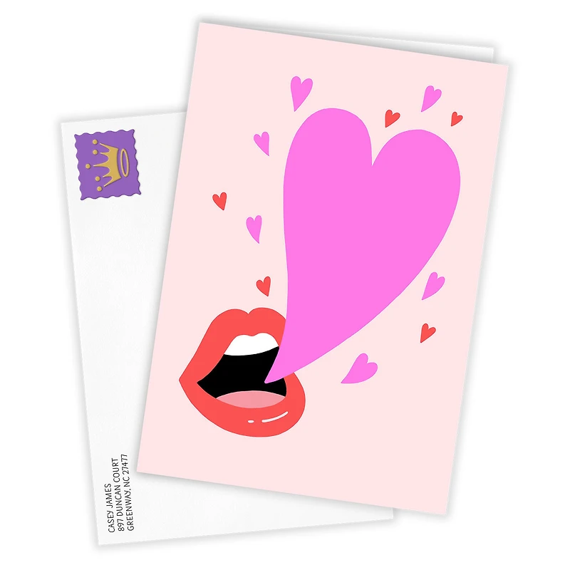 Mouth With Heart Bubble Custom Love Card for only USD 4.99 | Hallmark