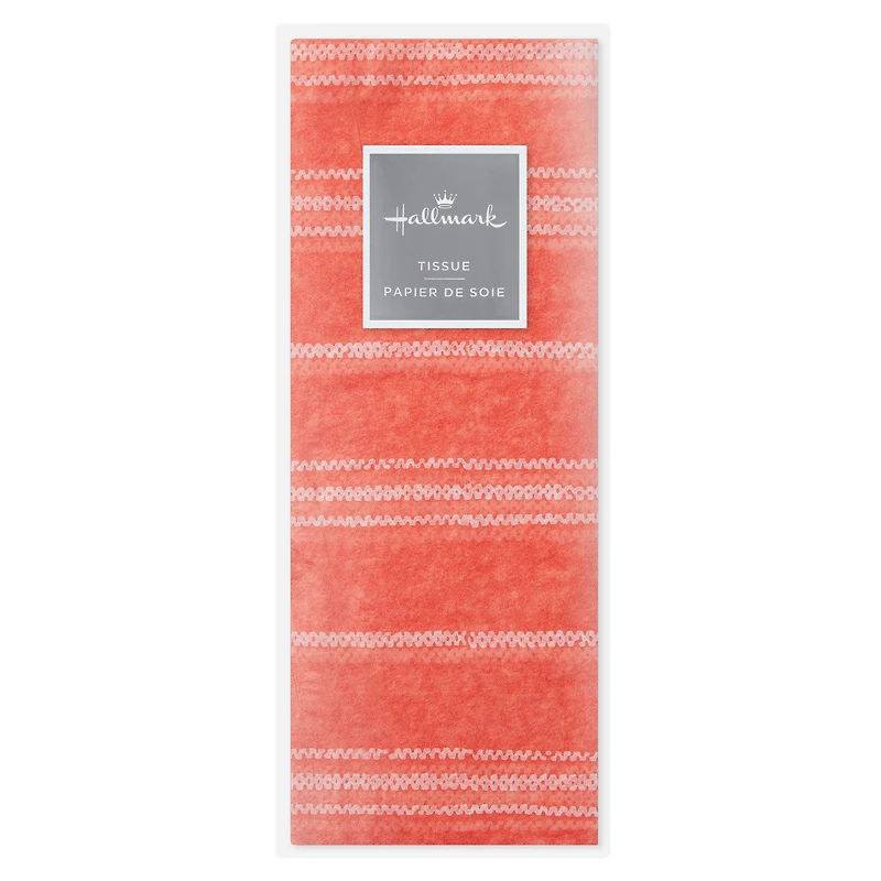 White Stripes on Coral Tissue Paper, 6 sheets for only USD 1.99 | Hallmark