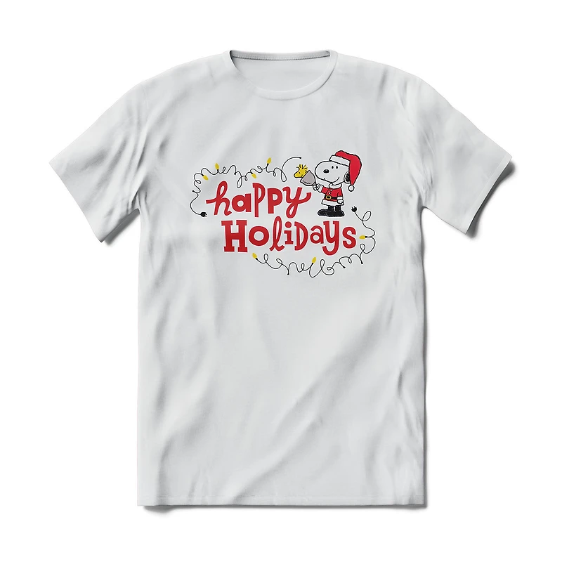 Brief Insanity Peanuts Snoopy and Woodstock Happy Holidays White T-Shirt for only USD 27.99 | Hallmark
