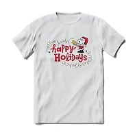 Brief Insanity Peanuts Snoopy and Woodstock Happy Holidays White T-Shirt for only USD 27.99 | Hallmark