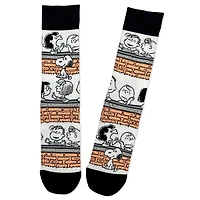 Peanuts® Gang at Brick Wall Novelty Crew Socks for only USD 14.99 | Hallmark