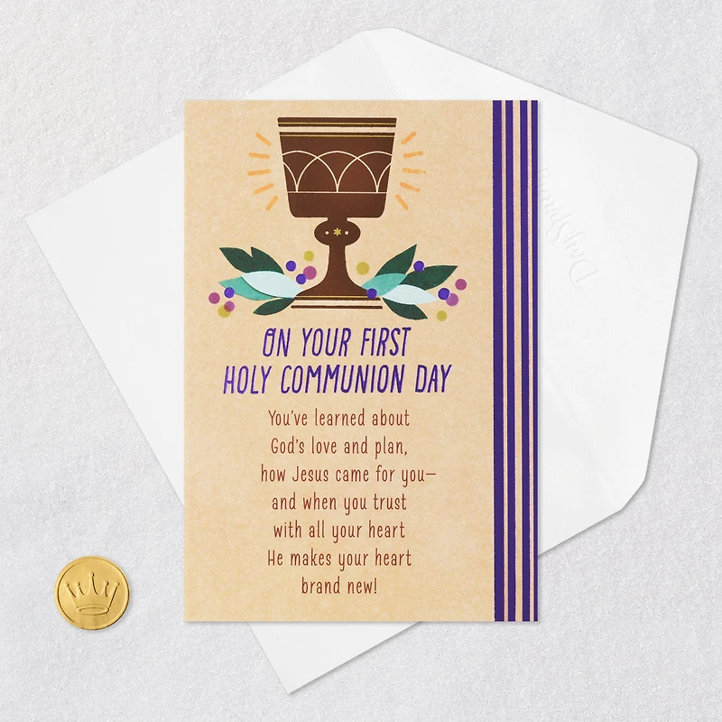 Happy Heart Religious First Communion Card for only USD 3.29 | Hallmark