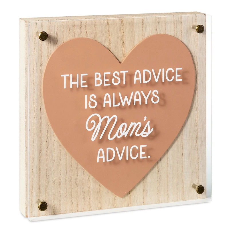 Mom's Best Advice Layered Square Quote Sign, 8x8 for only USD 28.99 | Hallmark