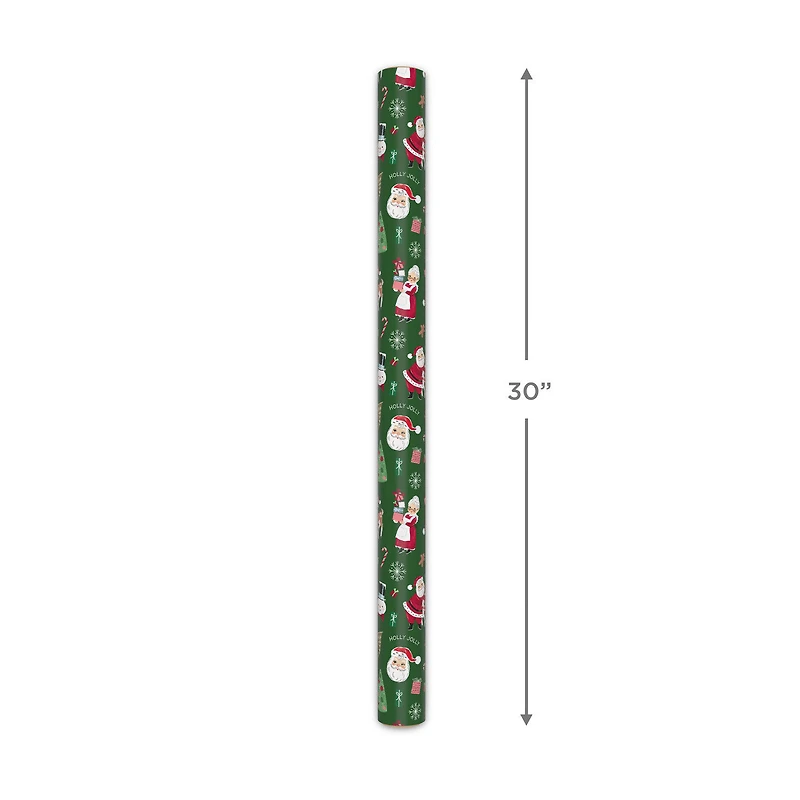 Retro Christmas Friends on Green Wrapping Paper Roll, 35 sq. ft. for only USD 4.99 | Hallmark