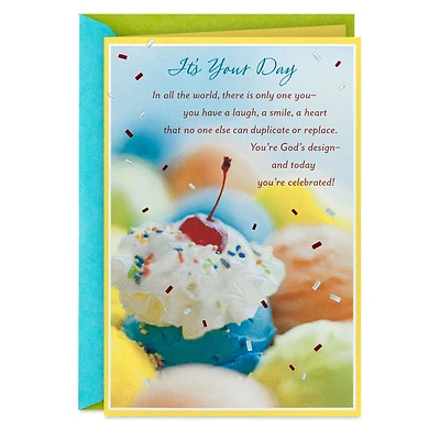 Only One You Ice Cream Scoops Religious Birthday Card for only USD 5.59 | Hallmark