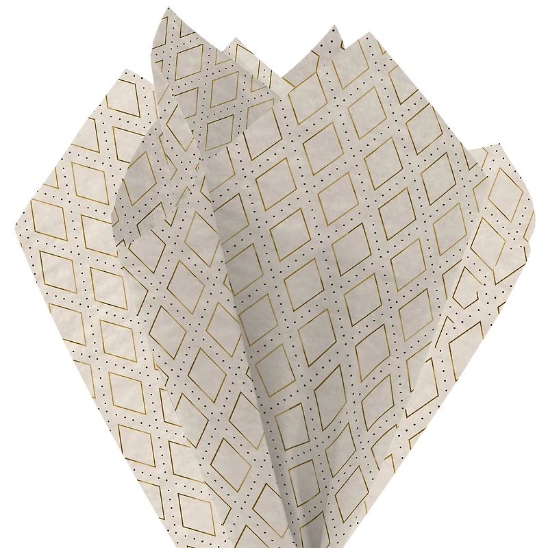 Gold Diamonds on Cream Tissue Paper Wrapping Kit for only USD 2.99 | Hallmark