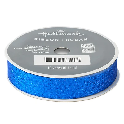 0.6" Sparkly Blue Ribbon, 30' for only USD 3.49 | Hallmark