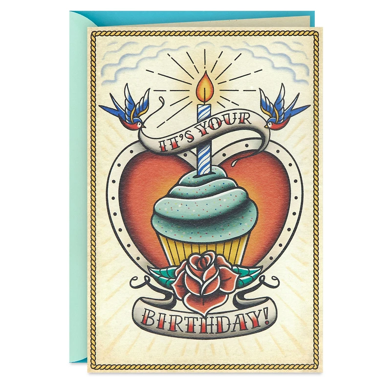 Somewhere Between "Fun" and "Regrettable Tattoo" Birthday Card With Temporary Tattoo for only USD 5.99 | Hallmark