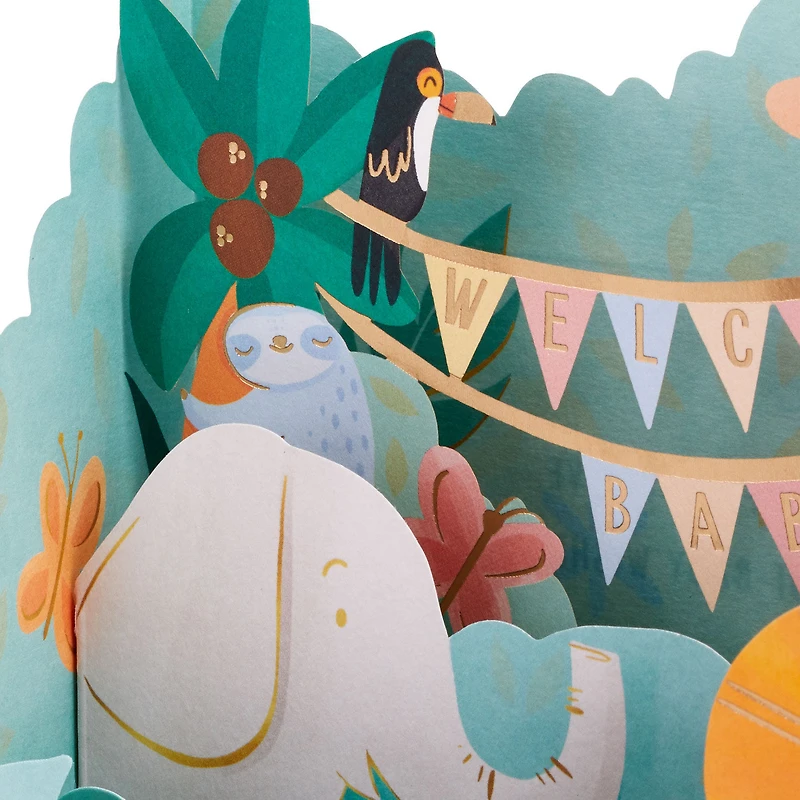 Welcome Baby Jungle Animals 3D Pop-Up New Baby Card for only USD 6.99 | Hallmark