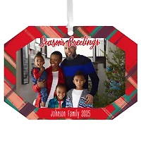 Red Plaid Metal Personalized Ornament, Custom Photo and Text for only USD 17.99 | Hallmark