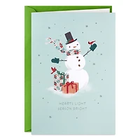 Festive Snowman on Green Packaged Christmas Cards, Set of 5 for only USD 5.00 | Hallmark