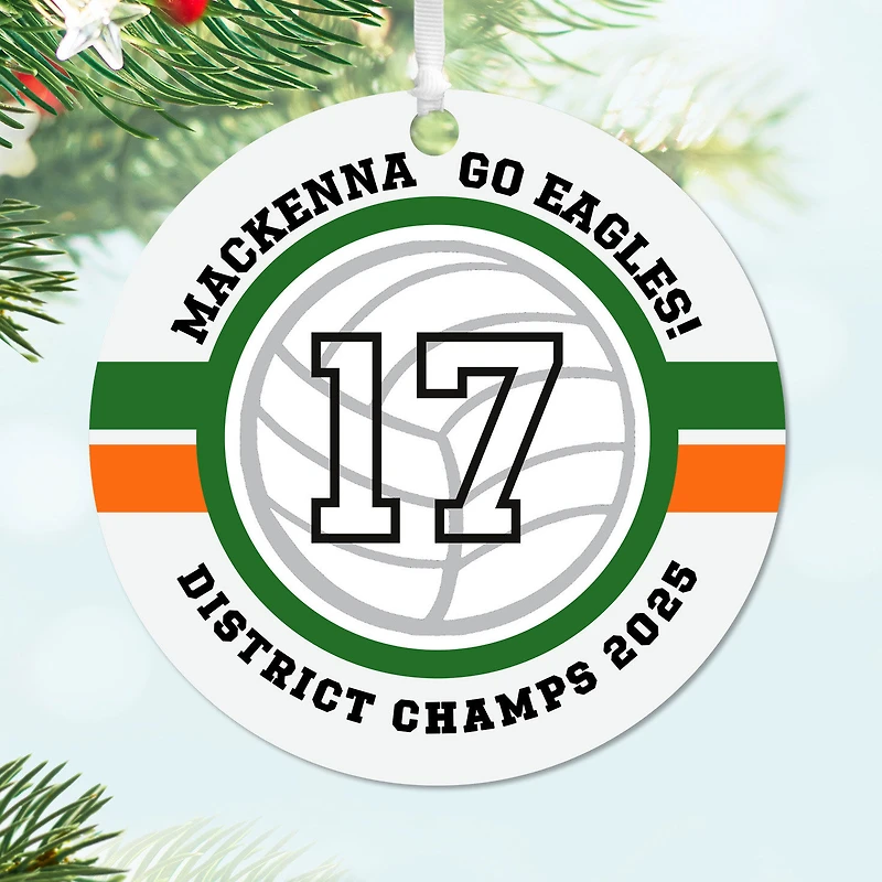 Volleyball Round Metal Personalized Ornament, Custom Text for only USD 17.99 | Hallmark