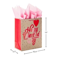 13" Happy Valentine's Day on Kraft Large Gift Bag With Tissue Paper for only USD 6.99 | Hallmark