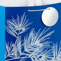 13" Silver Pine on Blue Large Holiday Gift Bag With Tissue Paper for only USD 7.99 | Hallmark