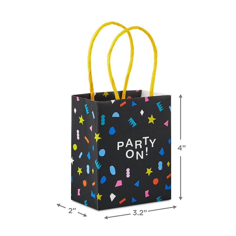 4" "Party On" Mini Treat Bags With Handles, Pack of 4 for only USD 4.99 | Hallmark