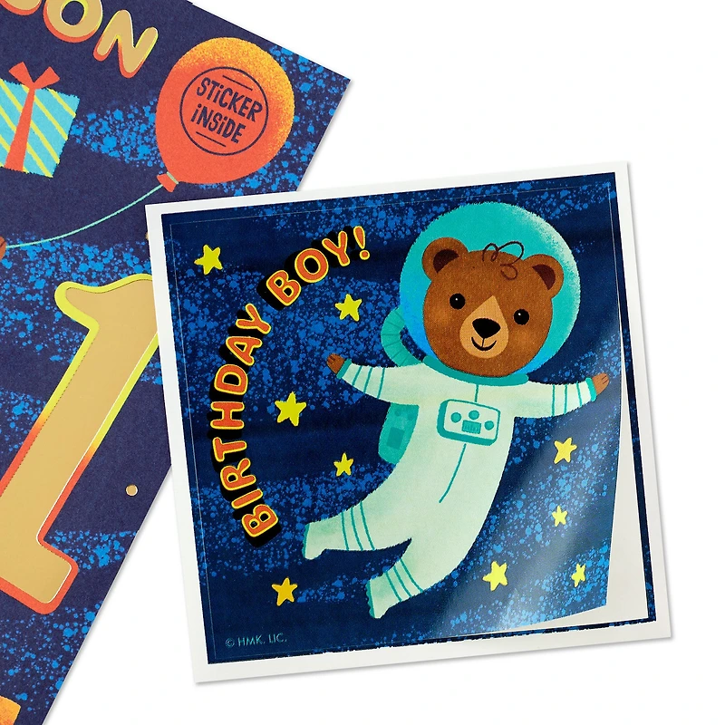 Out of this World First Birthday Card for Grandson With Sticker for only USD 3.99 | Hallmark