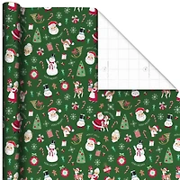 Retro Christmas Friends on Green Wrapping Paper Roll, 35 sq. ft. for only USD 4.99 | Hallmark