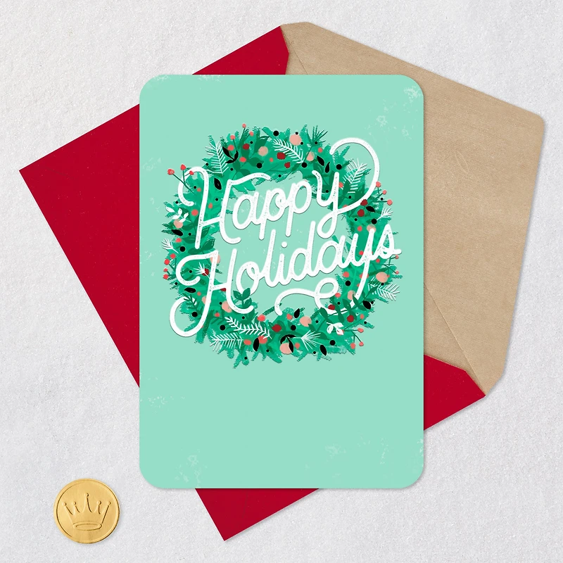 Happy Holidays Wreath Blank Holiday Card for only USD 2.99 | Hallmark