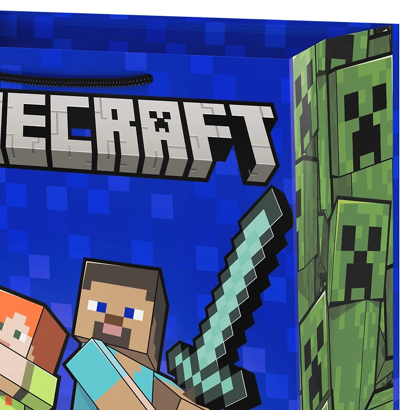 13" Minecraft Alex and Steve on Blue Large Gift Bag for only USD 4.49 | Hallmark