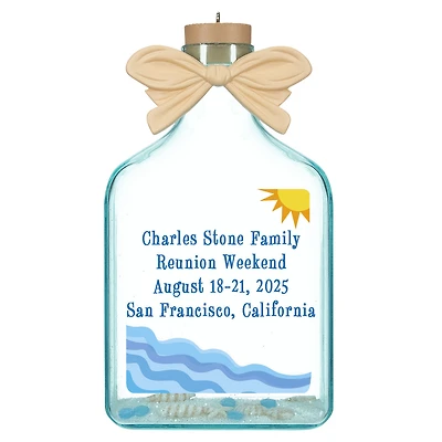 A Day at the Beach Sun & Waves Personalized Ornament