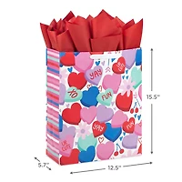 15.5" Candy Hearts Extra-Large Valentine's Day Gift Bag With Tissue Paper for only USD 8.49 | Hallmark