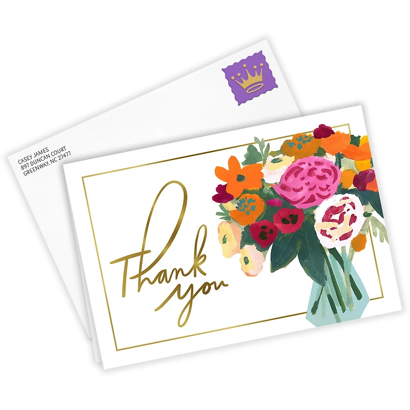 Artistic Floral Bouquet Custom Thank-You Card for only USD 4.99 | Hallmark