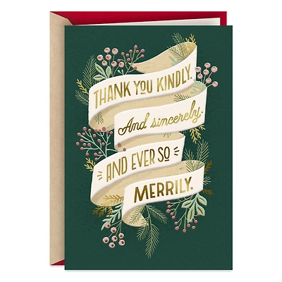 Thank You Ever So Merrily Christmas Thank You Card for only USD 3.99 | Hallmark