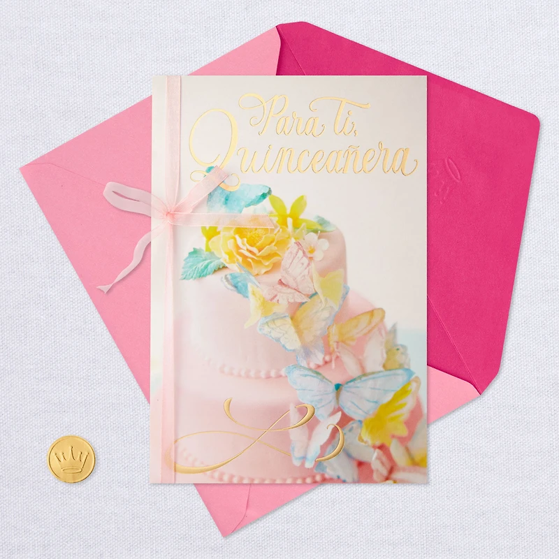 Butterfly Cake Spanish-Language Quinceañera Card for only USD 4.59 | Hallmark