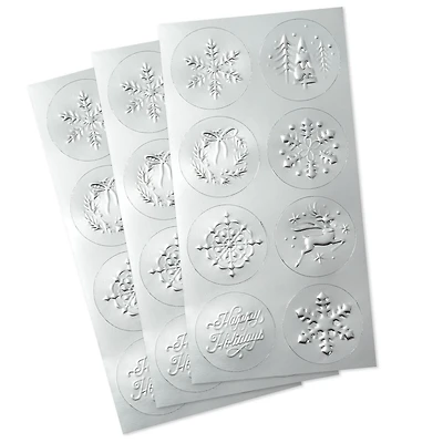 Silver Foil Embossed Holiday Seals, 3 sheets for only USD 3.49 | Hallmark