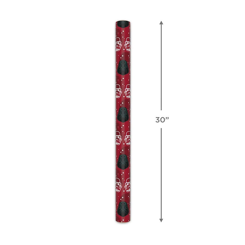 Star Wars™ Darth Vader™ and Stormtrooper™ Helmets on Red Holiday Wrapping Paper Roll, 25 sq. ft. for only USD 4.99 | Hallmark