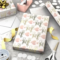 Hearts and Happily Ever After on Blush Wrapping Paper Roll, 20 sq. ft. for only USD 4.99 | Hallmark