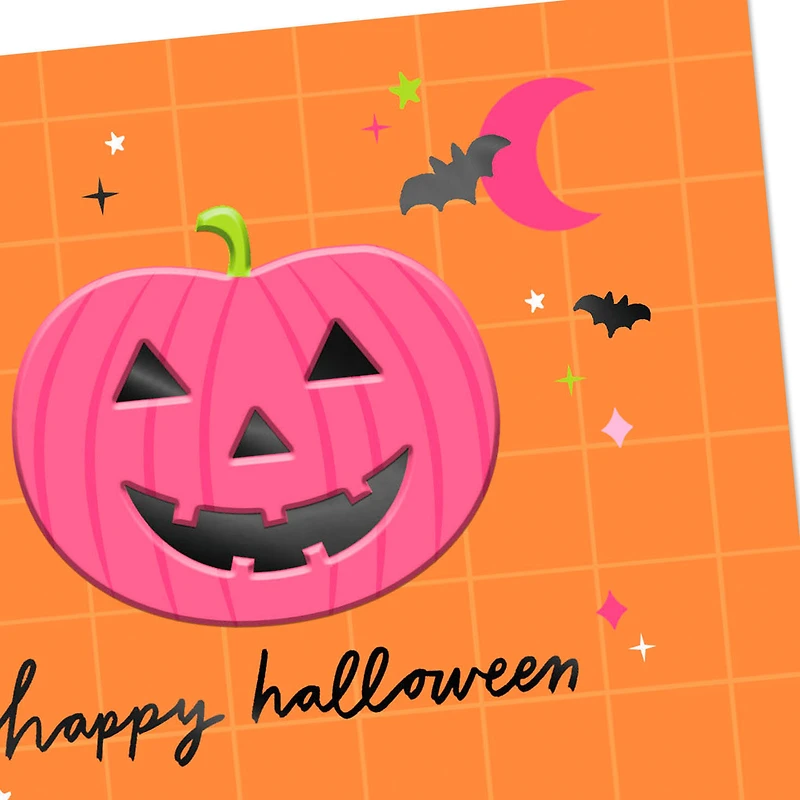 Pink Jack-O'-Lantern and Moon Halloween Card for only USD 2.99 | Hallmark