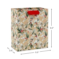 6.5" Holly and Berries on Kraft Small Holiday Gift Bag for only USD 2.49 | Hallmark