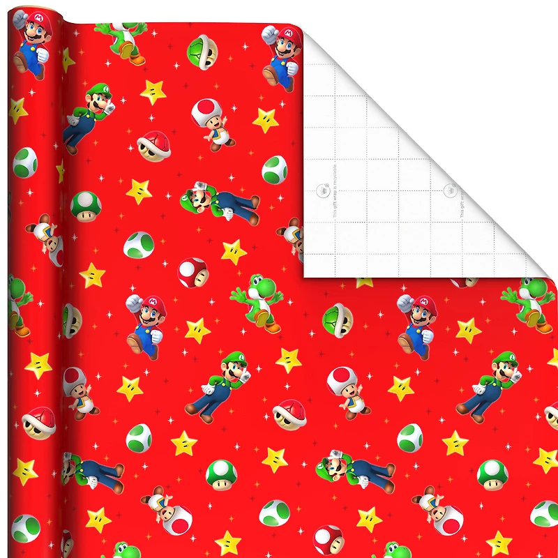 Nintendo Super Mario™ Mario, Luigi and Friends on Red Wrapping Paper, 25 sq. ft. for only USD 4.99 | Hallmark