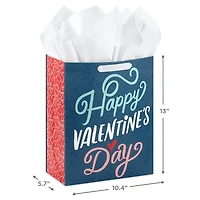 13" Happy Valentine's Day on Blue Large Gift Bag With Card and Tissue for only USD 7.49 | Hallmark
